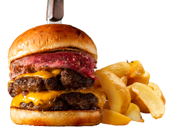  WAGYU TOWER BURGER with French fries
